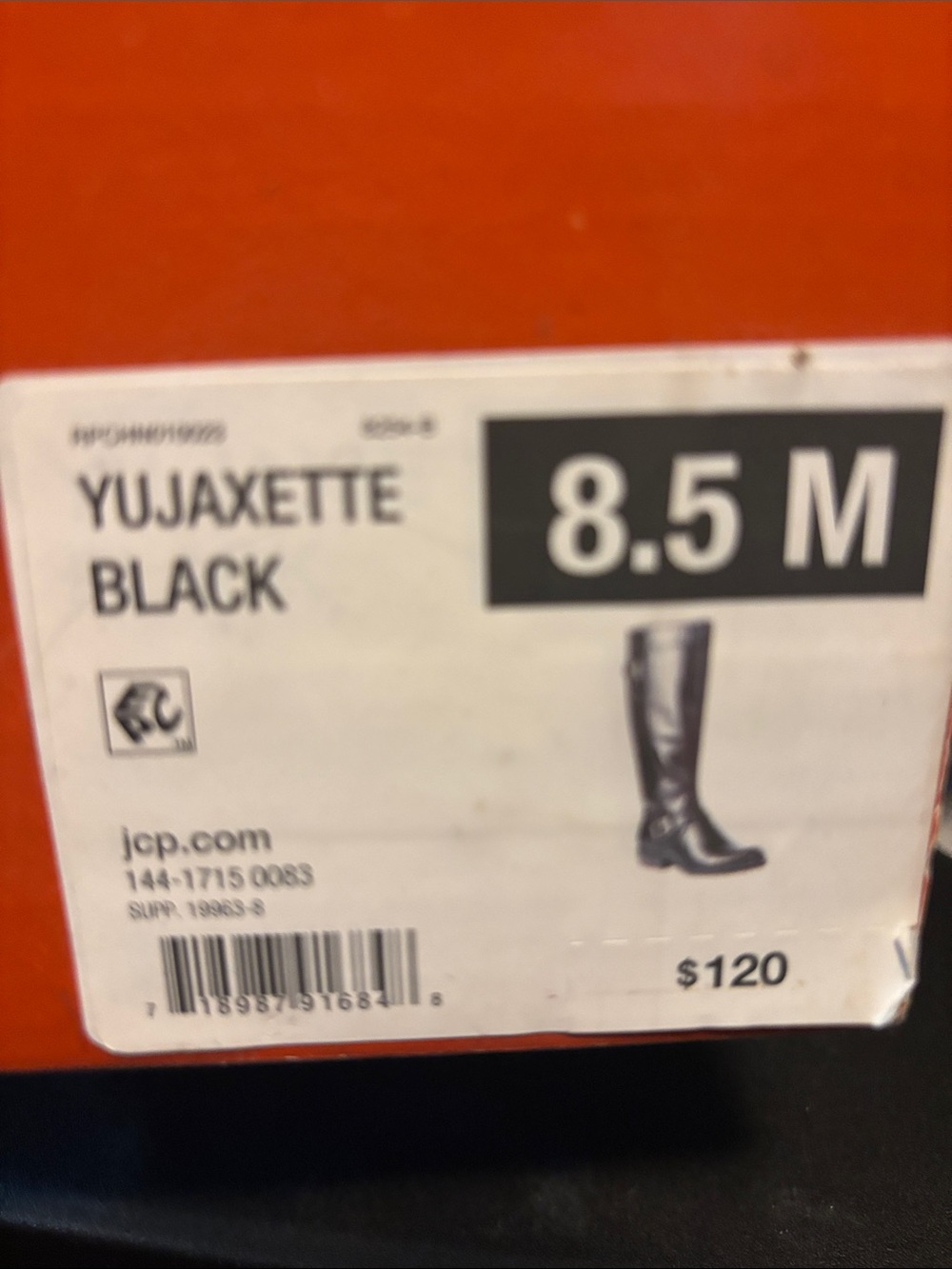 Classic Black Mid-Calf Buckle Heeled Boots - Picture 4 of 5